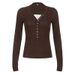 American Retro Lace Patchwork Two-Piece Button Long Sleeve Hot Girl Color Block Waist Slimming Versatile Knitted_ecoleips.com