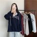 Real Sho Of American-syle Embroidered Zip-up Hoodie For Women, Auumn Large Size Loose Casual Long-sleeve Hooded_ecoleips.com