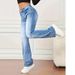 Women's Clothing Flared Jeans For Women High Waist Hip Lift Leg Enhancing Long Pants Retro Small Size Slim Fit Autumn Style_ecoleips.com