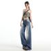 Women's New Autumn Slim Straight-leg Jeans, American Style, Trendy Design, Loose Fit, Slimming, Drapey, Floor-length_ecoleips.com