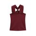 Women's Clothing Elegant Slim Fit Halter Neck Top Gold Embellished Trim Summer Women's Clothing 4 Colors For Formal & Casual For Women_ecoleips.com