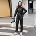 Women's Clothing Elegant Women's Jumpsuit With Fur Collar - Stylish Casual One-Piece Outfit For Office & Daily Wear, Comfortable Memory Fabric_ecoleips.com