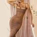 Women Glamorous Figure‑Flattering Long Dress With Backless Cut, Waist‑Cinching Silhouette & Ruched Details_ecoleips.com