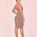 Foreign Trade European And American Style Sleeveless Bandage Base V-neck For Women Slim Fit Mid-length Bodycon Dress_ecoleips.com
