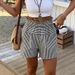 Women's Clothing Casual Plaid Shorts American Street Hip Hop Style Summer Loose Fit Wide Leg_ecoleips.com