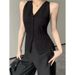 Aria Basics French Retro Style Vest For Women Summer 2025 New Slim Fit Fashionable Design Sleeveless Top_ecoleips.com