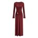 Women's Clothing "Sophisticated Burgundy Knit Dress – Metallic Accents & Slim Fit For Women"_ecoleips.com