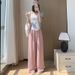 Suitable For All Seasons H348 Breathable Anti-Mosquito Yamamoto Women Thin High Waist Draped Casual Straight Spring Autumn Lazy Style Wide Leg_ecoleips.com