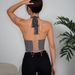 Deep V Fishbone Inner Button Slim Vest Female European And American Hot Girl Leopard Print Fishbone Halter Neck Bra_ecoleips.com