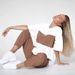 Casual Suit European And American New Fashion Loose Contrast Color Round Neck Short Sleeve T Shirt Sports Trousers 2 Pieces_ecoleips.com
