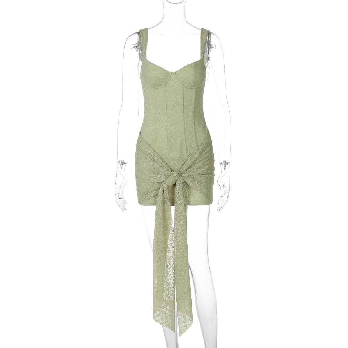 Women's Lace Dress Fashion Sexy V Neck Strap Waist Stitching Hip Suspender New_ecoleips.com