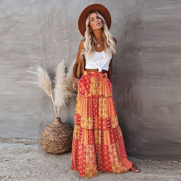 Women's Clothing New Skirt Loose Casual High Waist Long Skirt_ecoleips.com