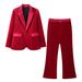 Women's Clothing European And American Style Two Piece Suit Set Fashionable High End Professional Long Sleeve For Formal & Casual_ecoleips.com