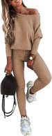 Women's Clothing Solid Color Casual Sports Trousers Lace-Up Oblique Shoulder Spring Fashion Long Suit_ecoleips.com