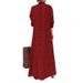 Cotton Linen Long Sleeve Printed Shirt Dress Casual Loose Women's Fashionable Dress With Pocket Elegant Style_ecoleips.com