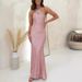 women's elegant V-neck dress fashion printed temperament dress_ecoleips.com