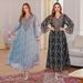 Muslim Elegant Embroidered Dress Clothing Rope Embroidered Robe Abaya Ladies Long Skirt_ecoleips.com
