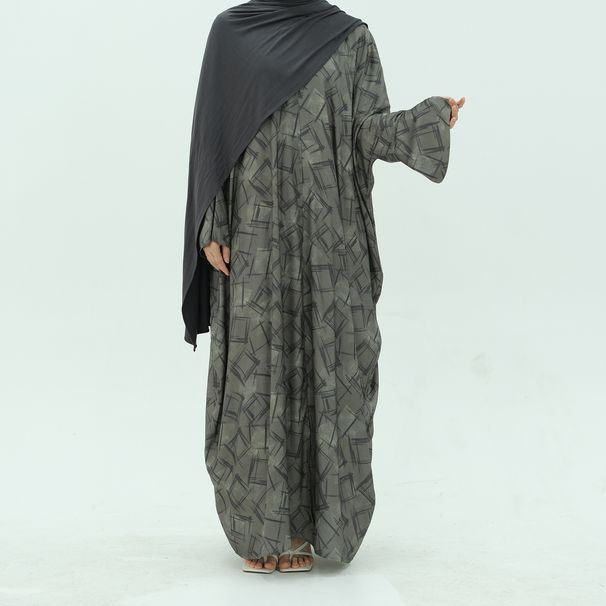 2025Middle East Printed Cardigan AbayaLR983_ecoleips.com