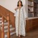 Muslim Robe Two Piece Set Ethnic Style Chiffon White Fashion Women's Clothing_ecoleips.com