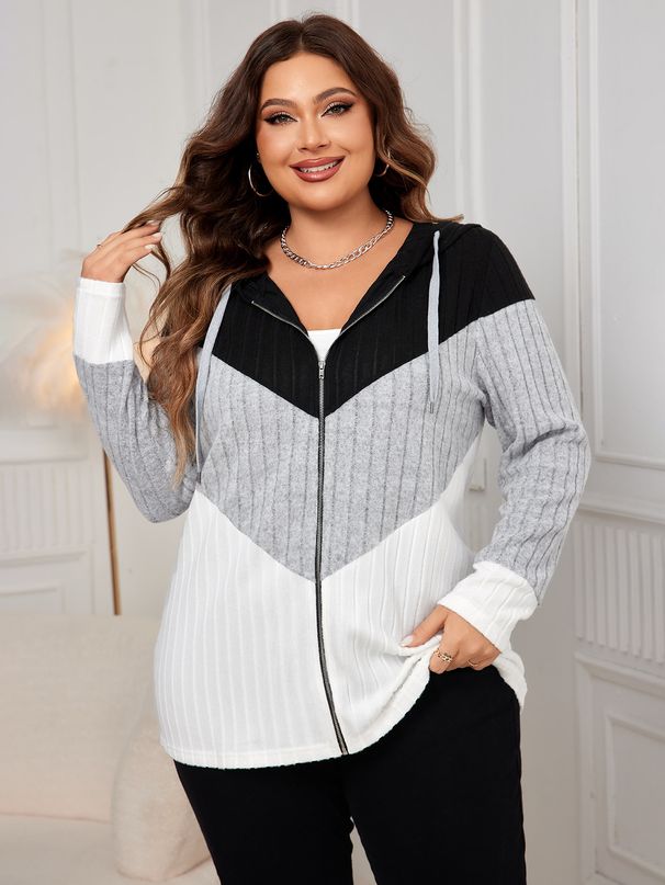 Stylish Striped Loose Cardigan Jacket – Color Block Casual Open Front Coat, Lightweight & Comfortable For Women_ecoleips.com