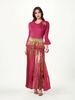 25 Summer Dubai Muslim Women's New Fashion Printed Pleated Waist-Cinching Set_ecoleips.com