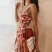 Summer Halter Neck Patchwork Digital Print Dress Style Mid Length Fashion 26 Year Old Women's Clothing_ecoleips.com