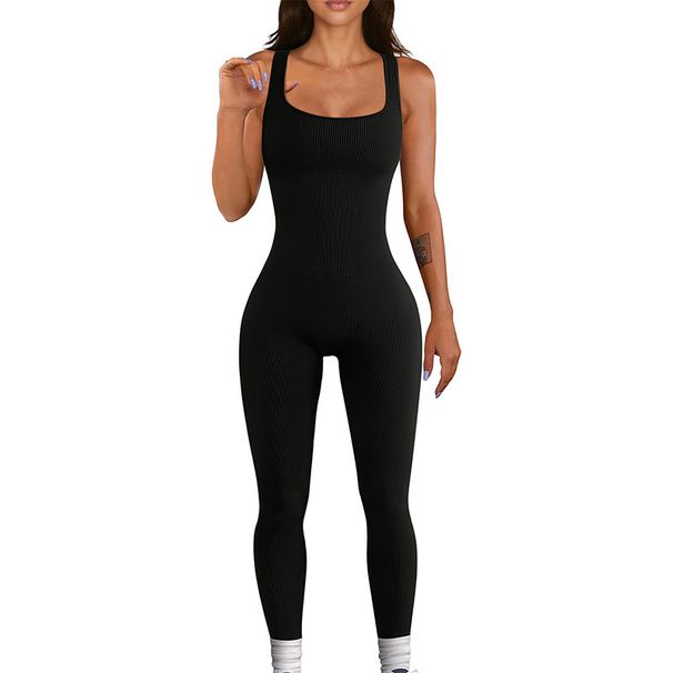 Sleeveless Vest, Top, Threaded Trousers, Jumpsuit, Seamless Stretch Sportswear, Fitness Onesie, Yoga Suit, Onesie_ecoleips.com