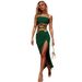 Voya Women's Sexy Fashion Set Summer New Strapless Top Half Skirt Two-piece Set_ecoleips.com