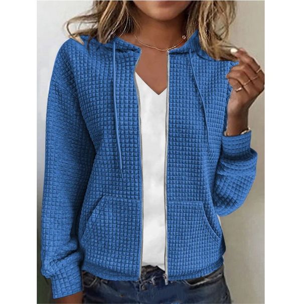Women's Clothing zipper hooded cardigan long sleeved sweater jacket_ecoleips.com
