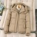 Women's Clothing Women's Lightweight Down Jacket Winter Warm Short Puffer Coat With Hood, Loose Fit Casual Outerwear - Coffee, Beige, Black, Pink_ecoleips.com