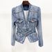 K New Style Slim Fit Belt Denim Suit Jacket Jacket_ecoleips.com