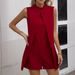 Summer New Fashion Sleeveless Stand Collar Jumpsuit Shorts - Fake Two-Piece Design, Breathable Polyester, Casual Romper For Women_ecoleips.com
