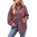 Verve 2025 Women's Autumn Winter New Casual Loose Pocket Waffle Pattern Fashion Shirt_ecoleips.com