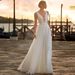 Elegant V-Neck Backless Chiffon Evening Dress - A-Line Wedding Gown For Bride, Beach Party, Formal Banquet (Ivory, Sizes 2-16 )_ecoleips.com