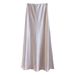 Spring Tall Women's Acetate Gloss Satin Fishtail Midi Skirt High Waist Flowing A-Line Slimming Long Skirt Bodycon_ecoleips.com