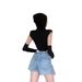 Women's Slim Fit Hooded Bodysuit Dark Color Summer Fashion Streetwear Sleeveless Sexy Top European American Style_ecoleips.com