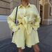 Women's Clothing New Long Sleeved Ruffled French Shirt Double Layer Casual Shorts Suit_ecoleips.com