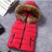 Women's Clothing Hooded Puffer Vest With Faux Fur Trim - Lightweight Quilted Sleeveless Jacket For Casual & Commute (Pink/Yellow/Red/Black)_ecoleips.com