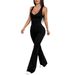 Women's Sexy Halter Neck Jumpsuit - V-Neck Sporty Romper, 2025 Spring/Summer Fashion_ecoleips.com