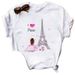 European And American Cross-border Foreign Trade Clothing, Urban Tower Print Round-neck Short-sleeve Women's T-shirt Top_ecoleips.com
