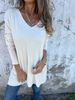 Foreign Trade European American Cross-Border Independent Site 2026 Spring And Autumn Solid Color V-Neck Knit_ecoleips.com