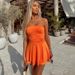 TARUXY Ruffled Bodycon Beach Dress For Women High Waist Slim Mini Dress Ladies Holiday Casual Off Shoulder Sexy Dress Woman 2024_ecoleips.com