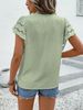 K Lace Lace Hollow Cardigan Button Short Sleeved T-shirt Top For Women_ecoleips.com