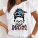 European And American Cross-border Foreign Trade Women's Clothing, Mom's Letter Print Round-neck Short-sleeve T-shirt_ecoleips.com