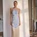 New Chinese Style Halter Neck Shiny Fringe Long Dress 2024 New Arrival Elegant Party Prom Maxi Dress For Female_ecoleips.com