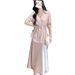 2025 Spring Summer New Style Tummy Control Slimming Tencel Waist Shirt Strap Satin Dress Two-Piece Set For Women_ecoleips.com