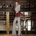 Women's New Fashionable Elegant Round Neck Long Sleeve Slim Fit Crop Top Ruched Flared Pants Two-Piece Set_ecoleips.com