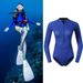 Aria Basics 2mm Macaron Women's Diving Suit One-piece Surfing Long Sleeve Top Snorkeling Wetsuit Warm Cold-proof Sunscreen Set_ecoleips.com