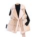 Women's Clothing Double Breasted Fur Collar Waist Fur Integrated Women's Double-Breasted Faux Fur Collar Waist-Cinching Fleece-Lined Vest Coat_ecoleips.com