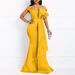 Elegant Off-Shoulder Lace Dress With Handmade Beaded Hemline - Slim Fit Pencil Midi Dress For Work & Party (Blue/Black/Red/Yellow, S-XXL)_ecoleips.com